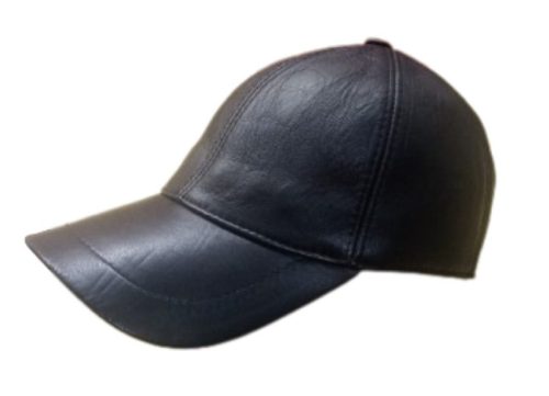 Bőr Baseball Sapka Fekete