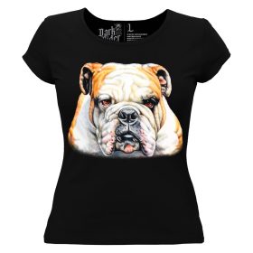 Bulldog kutyás - Női Pamut Póló -XS