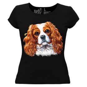 Cavalier kutyás - Női Pamut Póló -XS