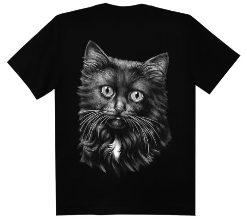 Fekete macska -cicás - Férfi / Unisex Pamut Póló -4XL