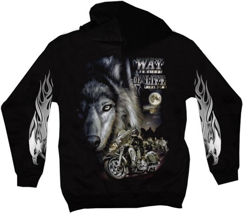 Farkas Motorral - Férfi / Unisex Pamut Pulóver