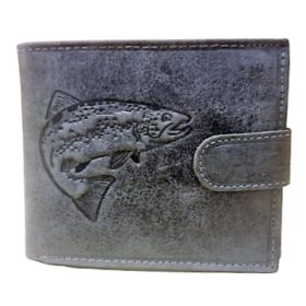   Horgász férfi bőr Pénztárca hal motívummal RFID védelemmel