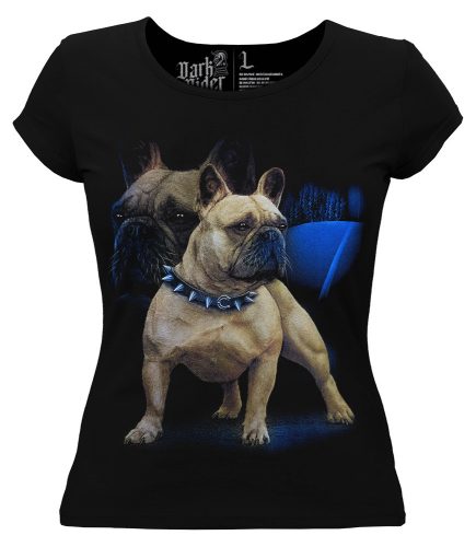 Francia bulldog  - Női Pamut Póló -XL