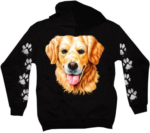 Golden retriever kutyás - Férfi / Unisex Pamut Pulóver