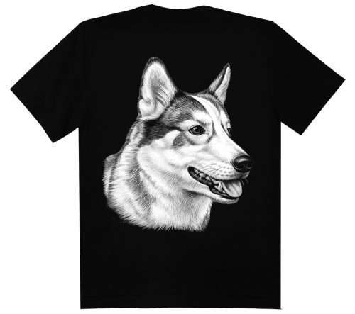 Husky  kutyás - Férfi / Unisex Pamut Póló -S