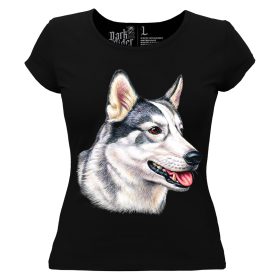 Husky kutyás - Női Pamut Póló -XS