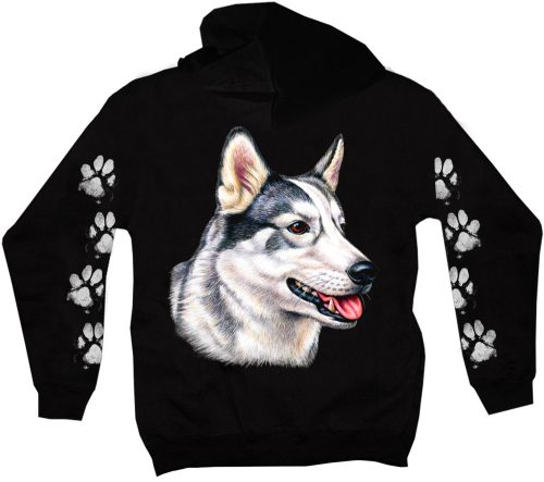 Husky  kutyás - Férfi / Unisex Pamut Pulóver