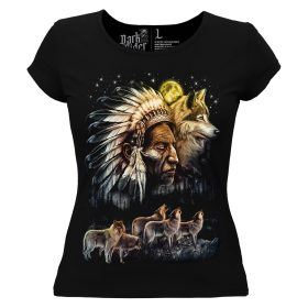 Indián farkasokkal - Női Pamut Póló -XS