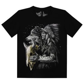 Indián farkassal  - Gyerek Pamut Póló -S