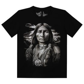 Indián portré  -  Férfi / Unisex Pamut Póló -S