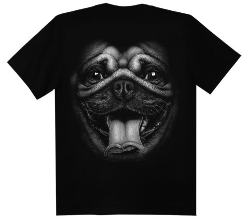 Mops  kutyás - Férfi / Unisex Pamut Póló -2XL