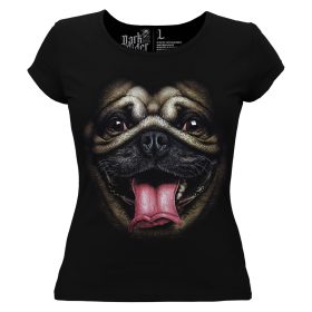 Mops kutyás - Női Pamut Póló -XS