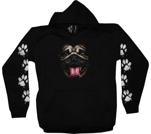 Mops  kutyás - Férfi / Unisex Pamut Pulóver