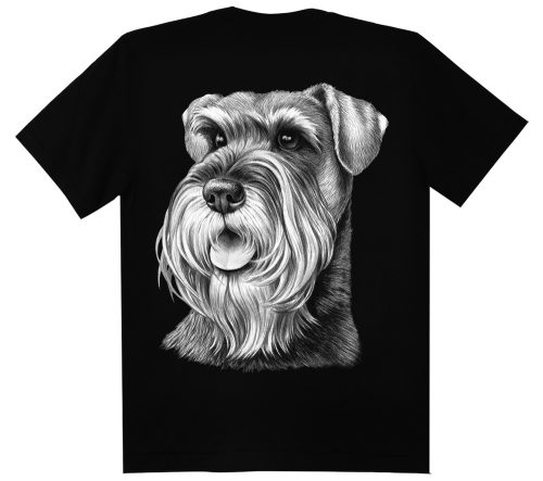 Schnauzer  kutyás - Férfi / Unisex Pamut Póló -S