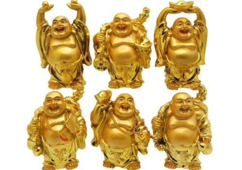 Buddha Arany színű Szerencsehozó szobor 7/4