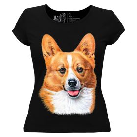Welsh corgi kutyás - Női Pamut Póló -XS