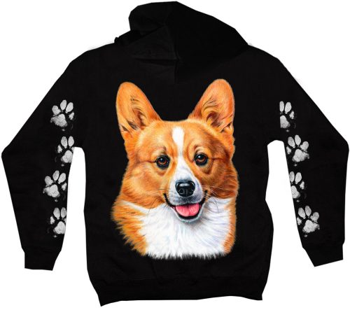 Welsh corgi kutyás - Férfi / Unisex Pamut Pulóver
