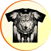 Férfi - Unisex - Indiános - Farkasos Pólók